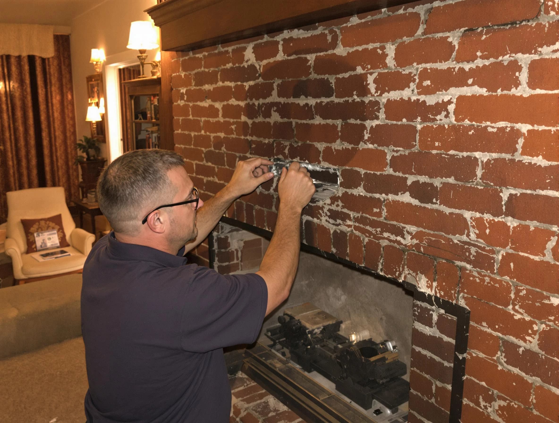 Tuckahoe Chimney Sweep expert fixing a fireplace in Tuckahoe, VA