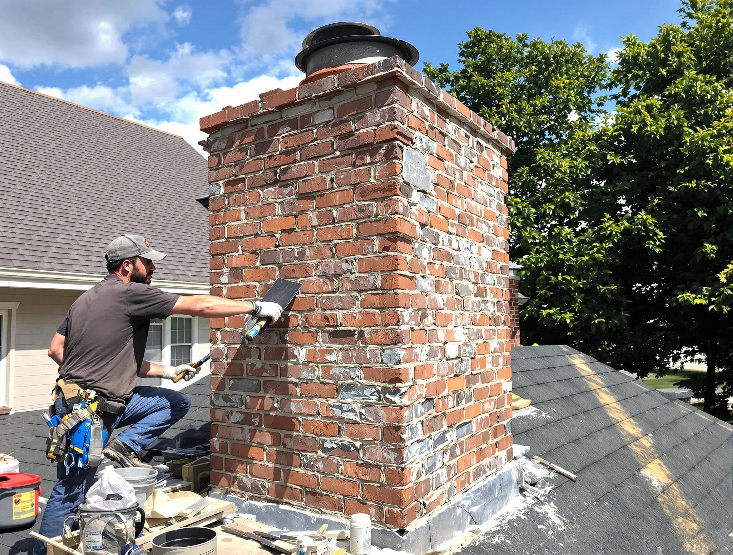 Completed chimney rebuild by Tuckahoe Chimney Sweep in Tuckahoe, VA