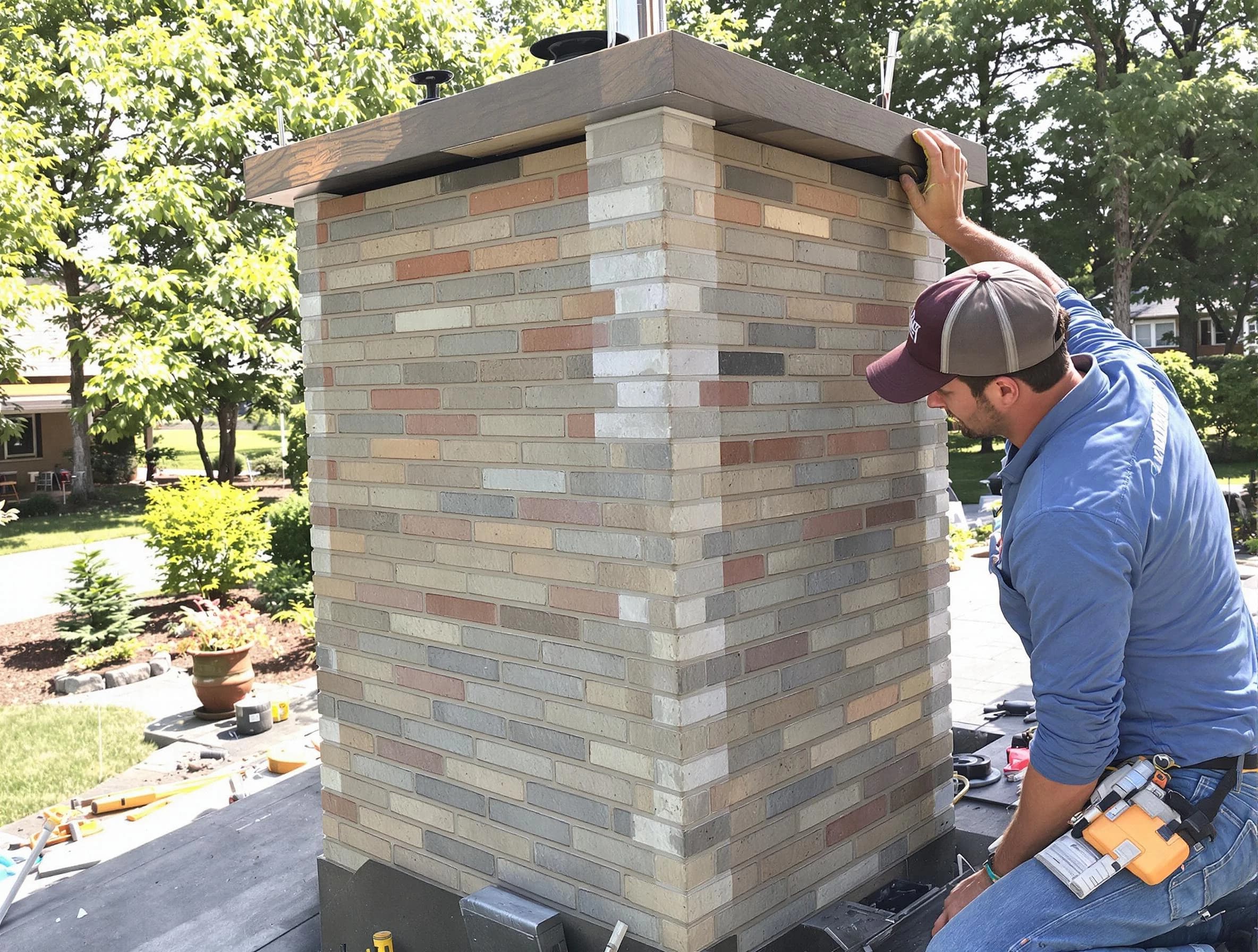 Tuckahoe Chimney Sweep completing a modern chimney remodel in Tuckahoe, VA