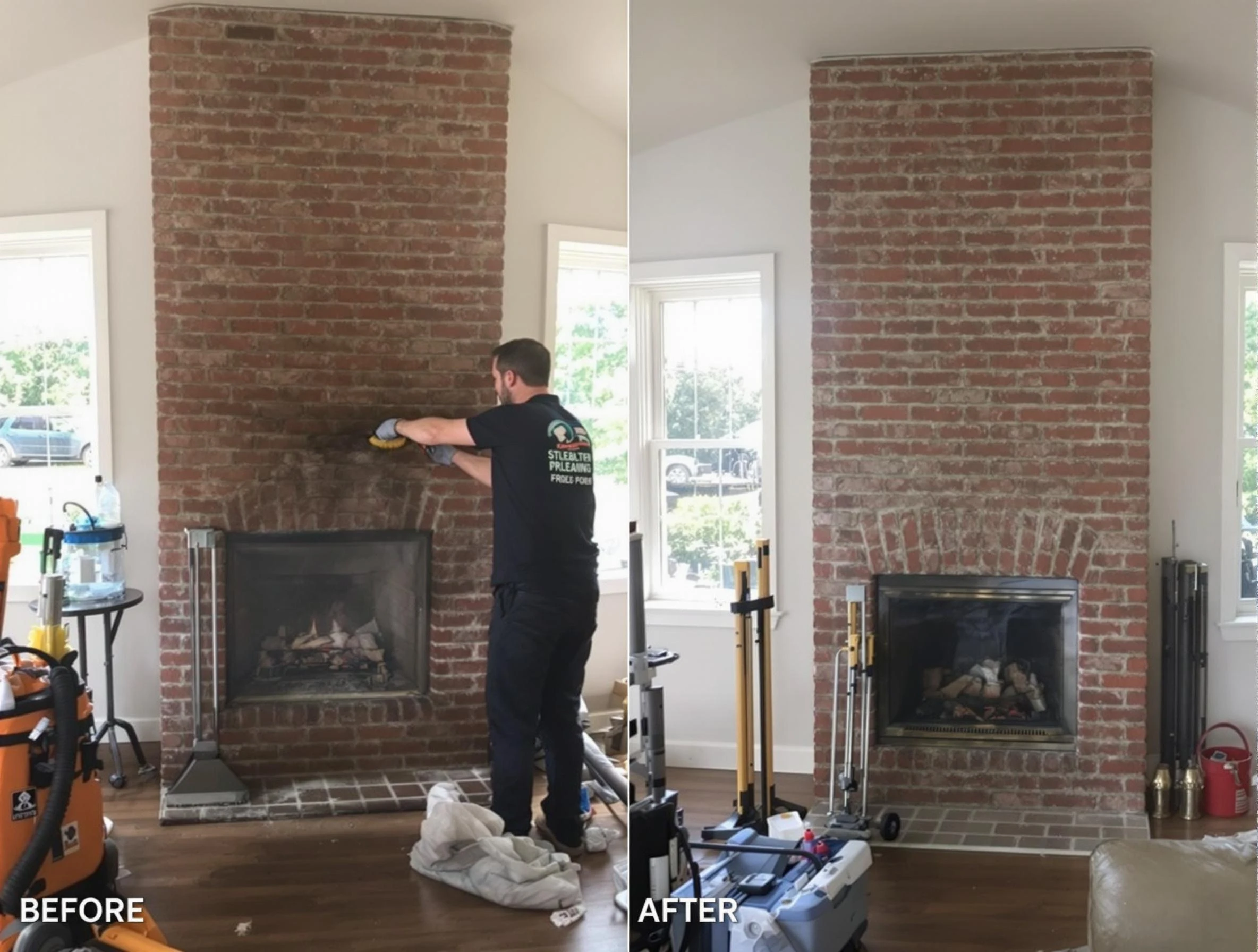 Finished chimney sweeping service by Tuckahoe Chimney Sweep in Tuckahoe, VA