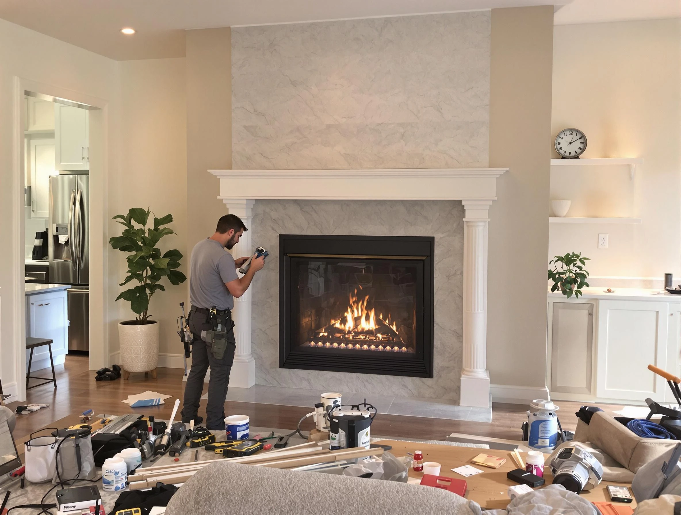 Newly installed fireplace by Tuckahoe Chimney Sweep in Tuckahoe, VA